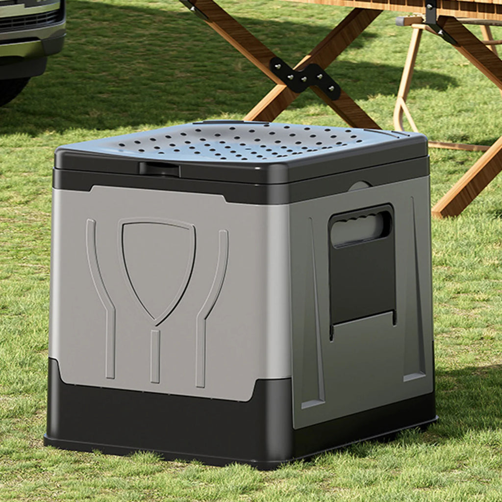 Folding Travel Toilet with Paper Holder & Lid