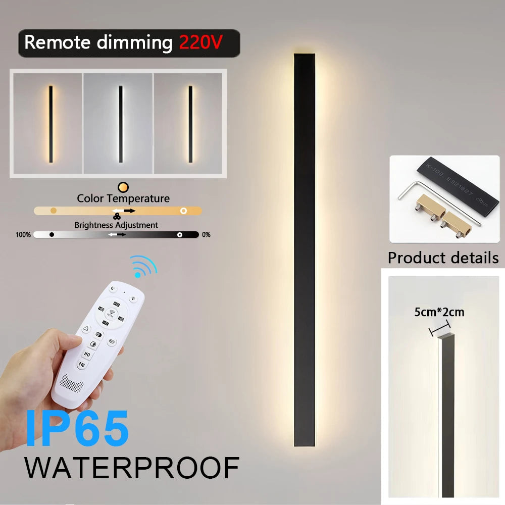 2/1 PCS Dimming Remote control LED Waterproof IP65 outdoor Long Wall Light