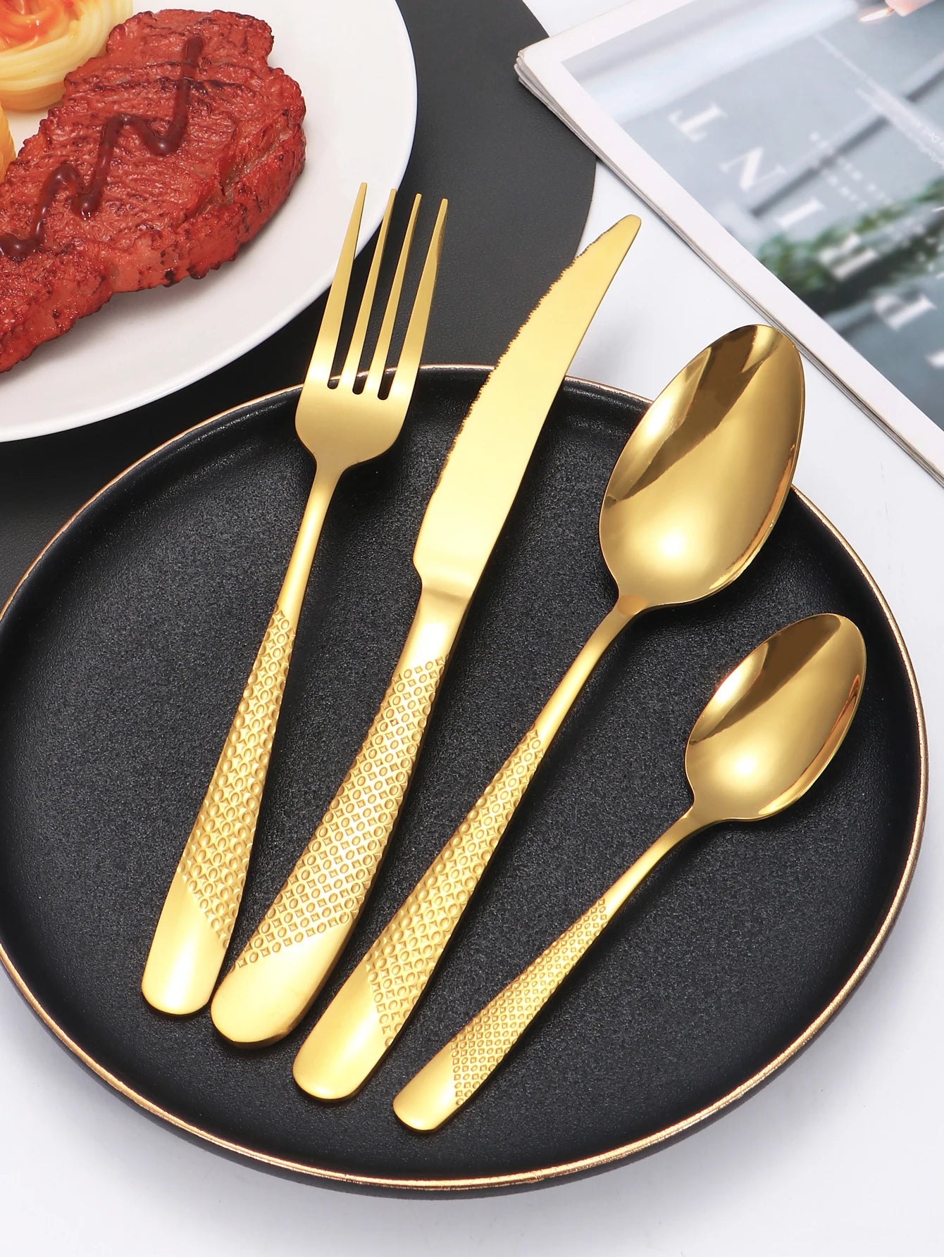 24pc Stainless steel tableware
