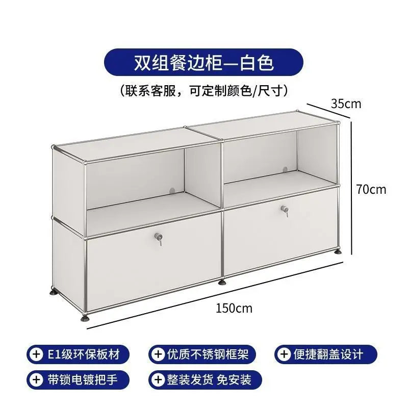 Modern Living Room Cabinet Modular Sideboard Storage Cabinets Combination TV Stand for Customizable Steel Frame Wood  Furniture