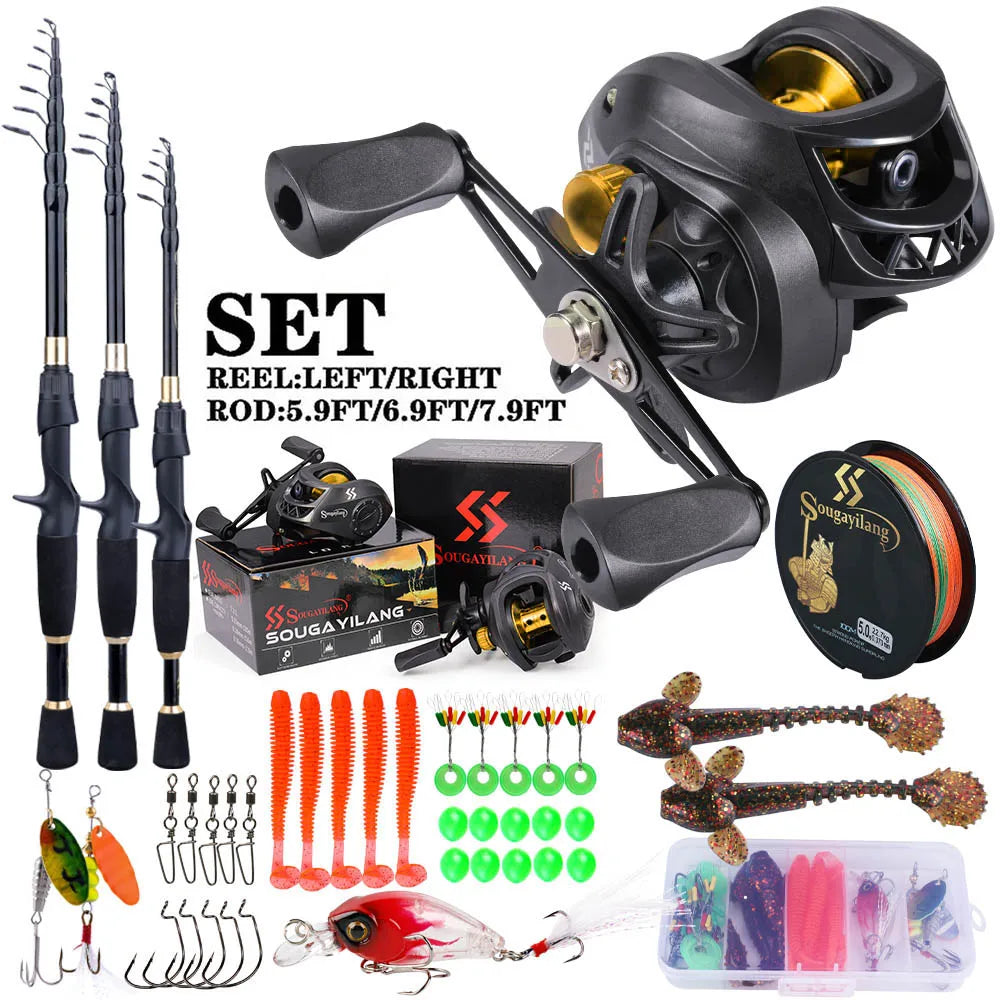 Sougayilang 1.8-2.4m Telescopic Casting Fishing Combo
