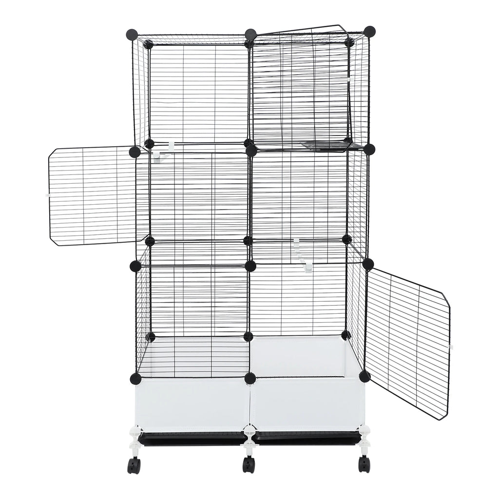 Large Parrot Cage, Standing Bird Cage 29x14x55 Inch, Spacious Birdcage with Splash Guard & 6 Locking Wheels