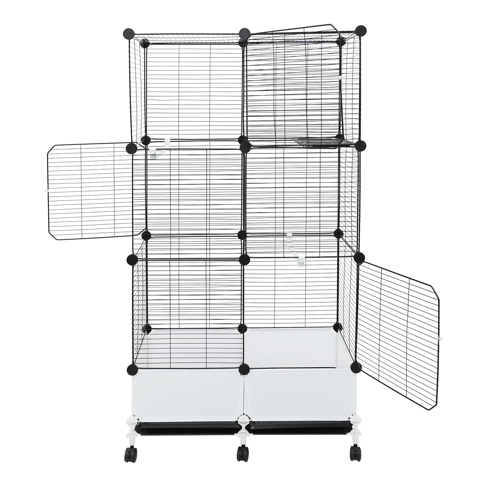 Large Parrot Cage, Standing Bird Cage 29x14x55 Inch, Spacious Birdcage with Splash Guard & 6 Locking Wheels