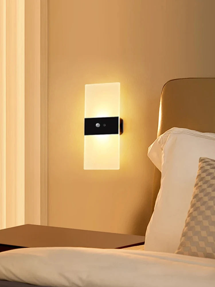 USB Recharge Touch Motion Sensor Switch Indoor Acrylic Night Lights