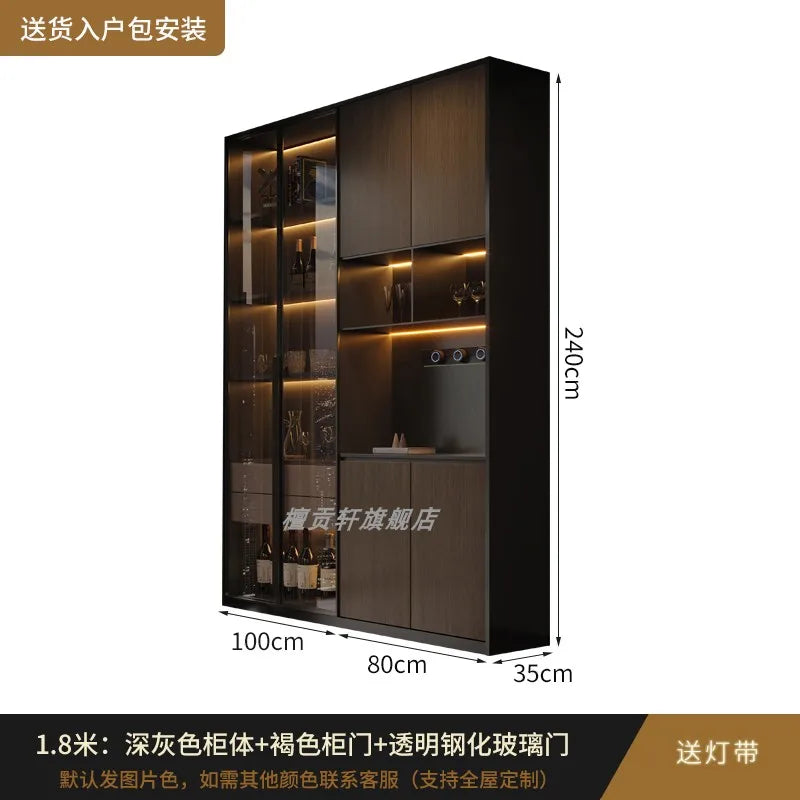 Luxury Wood Living Room Cabinets, Display Wine Bookcase