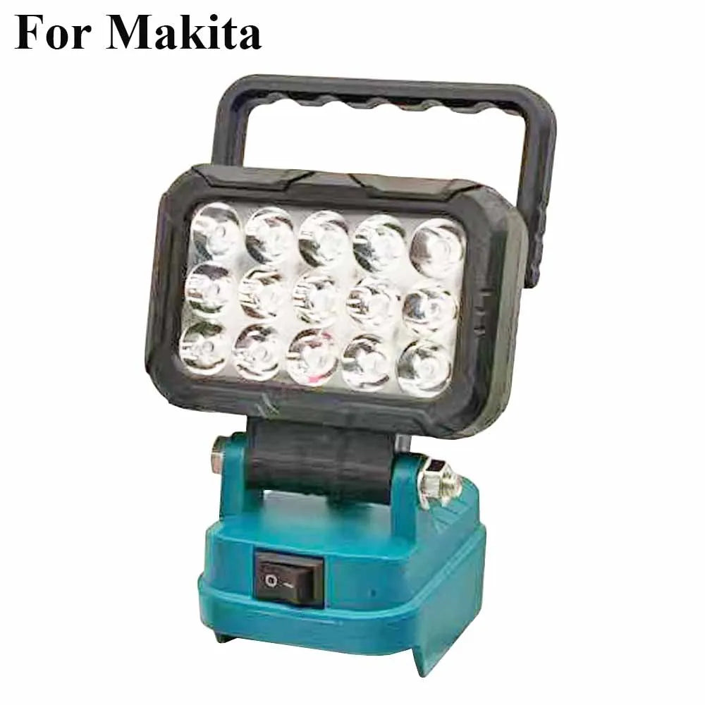 LED Work Lights For Makita For Milwaukee For Dewalt Lithium Battery For Ryobi Lamp Lantern Spotlight USB Power Bank