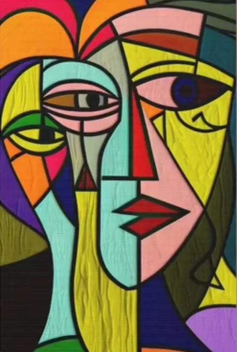 Abstract Wall Art, Cubist HD Canvas Poster Prints
