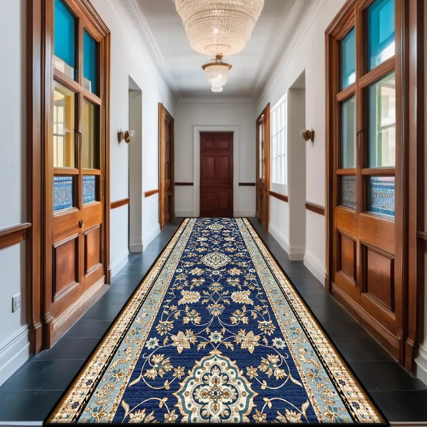 Persian Red Long Corridor Carpet Non-slip Decoration Home Bohemian Retro Entryway Rug Washable Boho Runners Mat Customizable