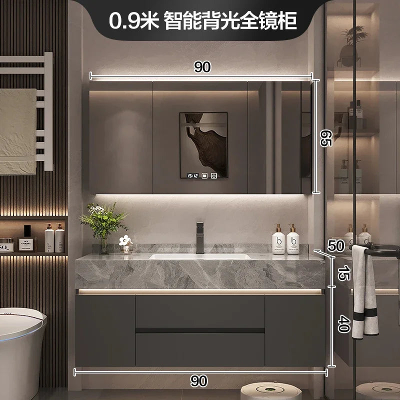 Bathroom Vanity Cabinet, Sink, Organizer Storage, Mirror