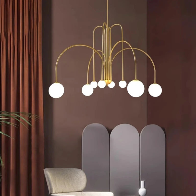Comet LED Chandelier, Nordic Minimalist Glass Globe Lamps