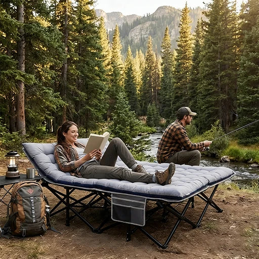 Heavy Duty Folding Camping Cot with Detachable Mattress