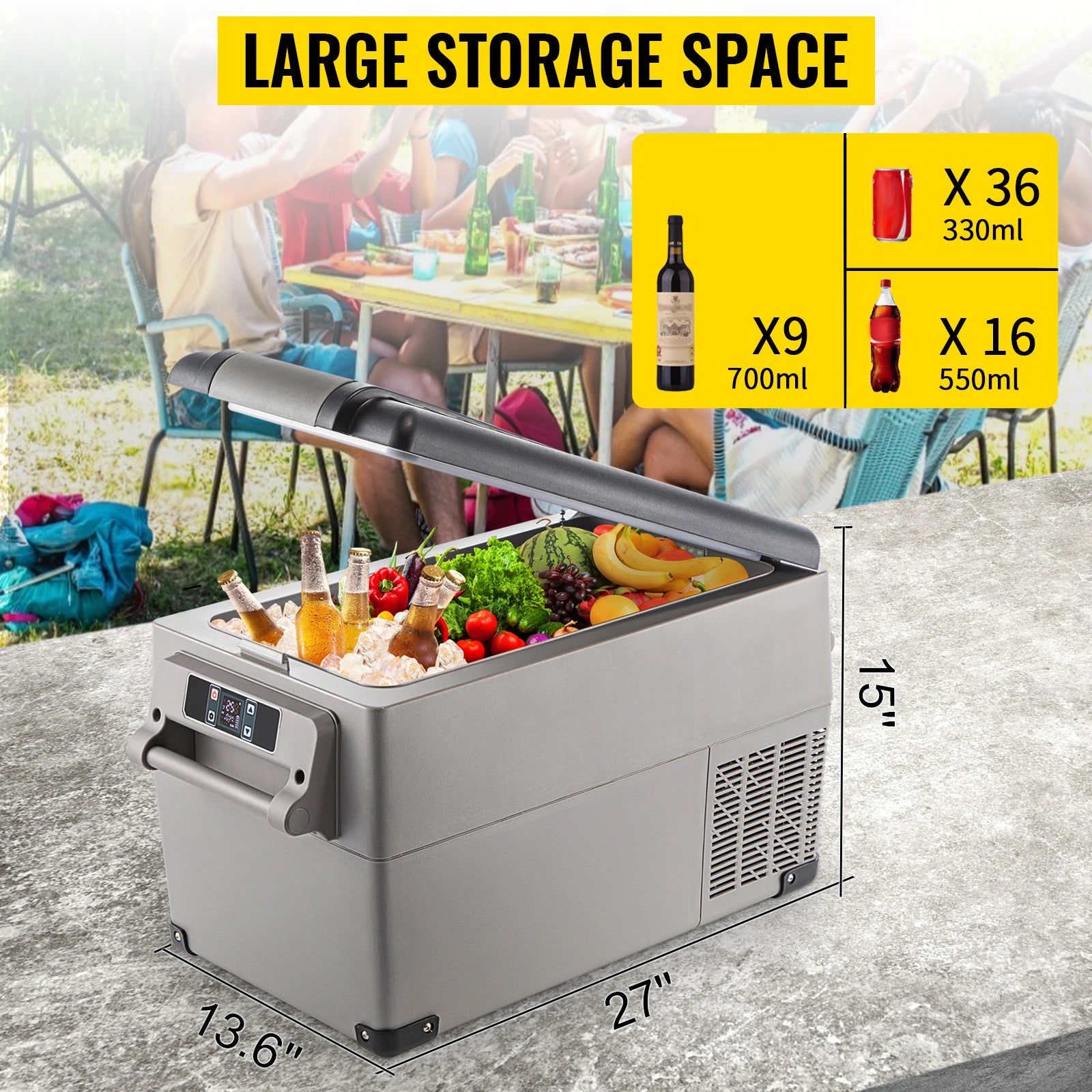 SucceBuy 15L - 55L Car Refrigerator, Mini Fridge Freezer