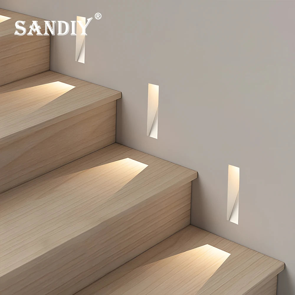 SANDIY Sensor Recessed Motion Detect Frameless Stair Lighting