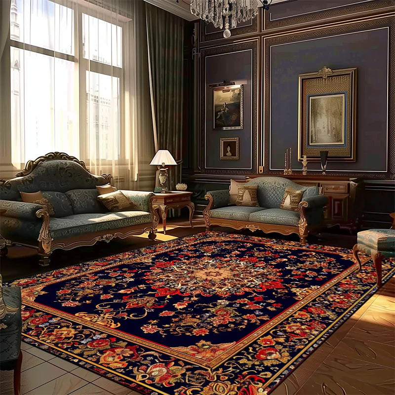 Persian Style Rugs for Living Room Decoration Carpet Large Area Bedroom Anti-slip Floor Mat Washable Lounge Rug Customized Size