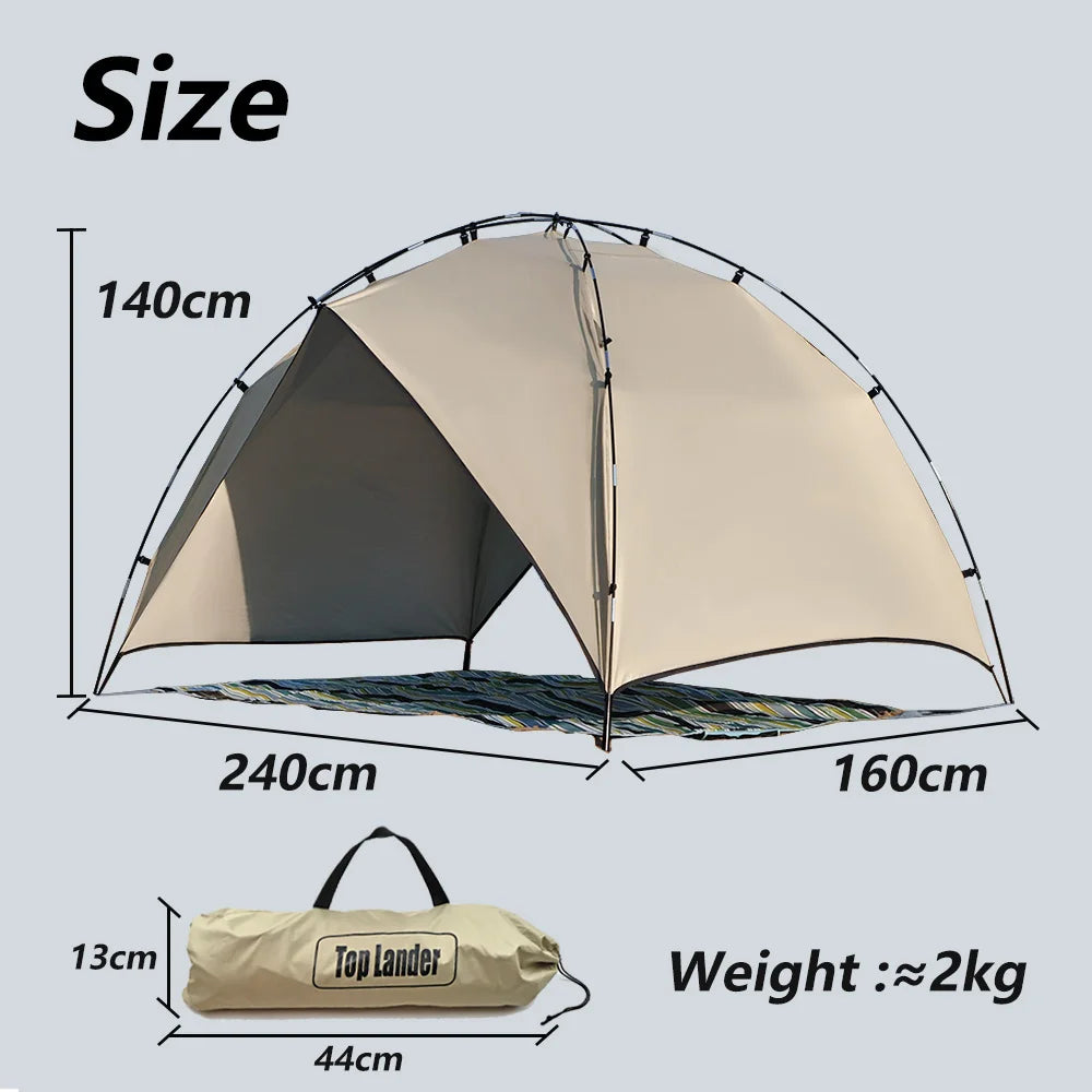 2 3 4 Person Beach Shade Arch, Waterproof Sun Shelter Canopy