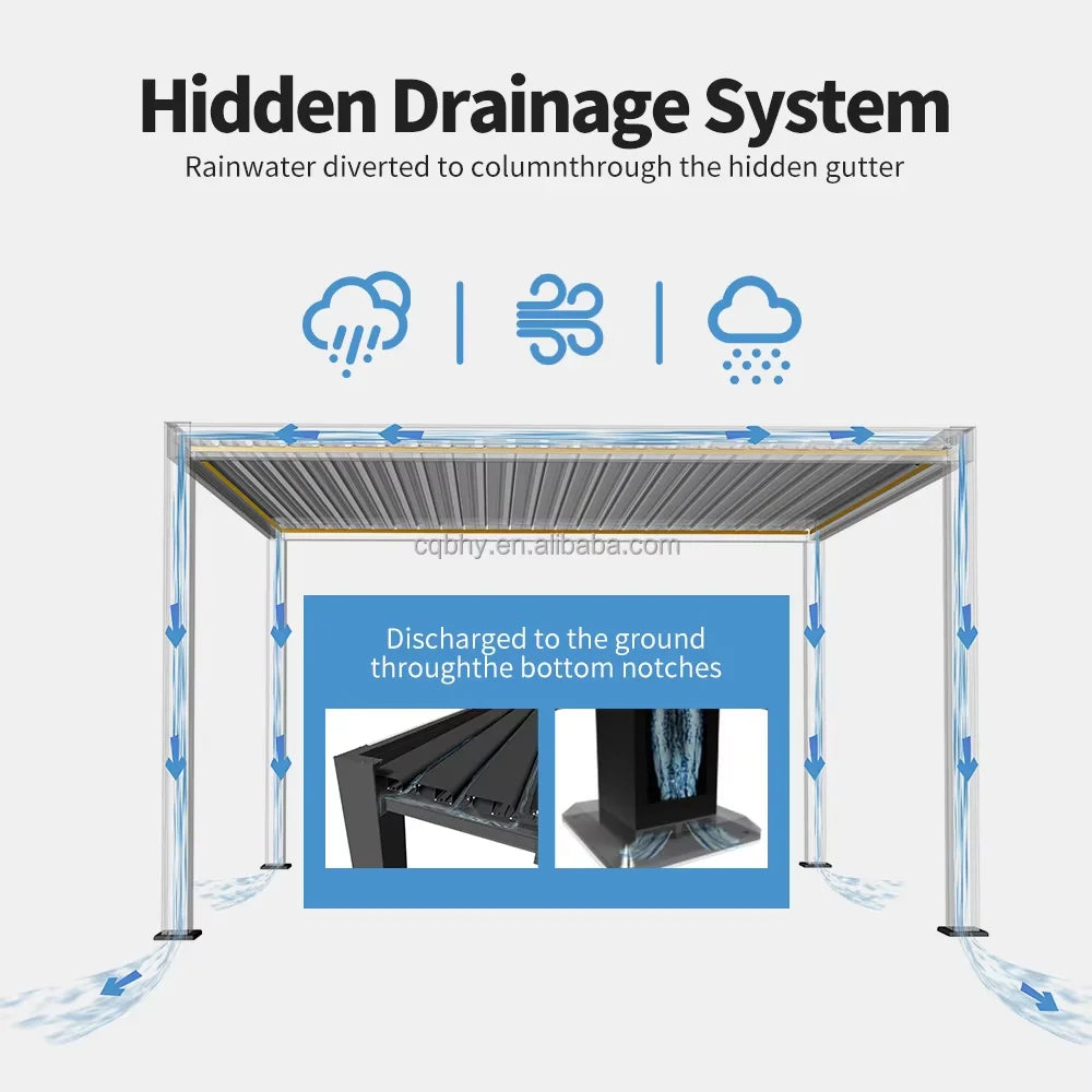 All Weather Outdoor Aluminum Gazebo Powder Coated Pergola
