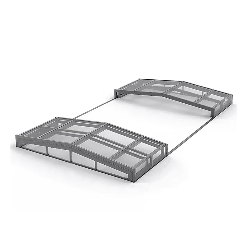 Any Size Custom Aluminum Telescopic Swimming Pool Cover, Transparent Retractable Weatherproof Outdoor Backyard Garden Patio Shelter