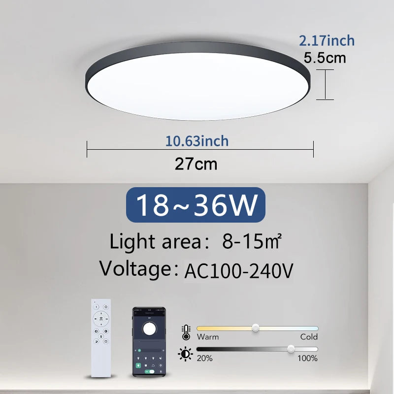 MARPOU Smart Large Led Dimmable Ceiling Light with Remote