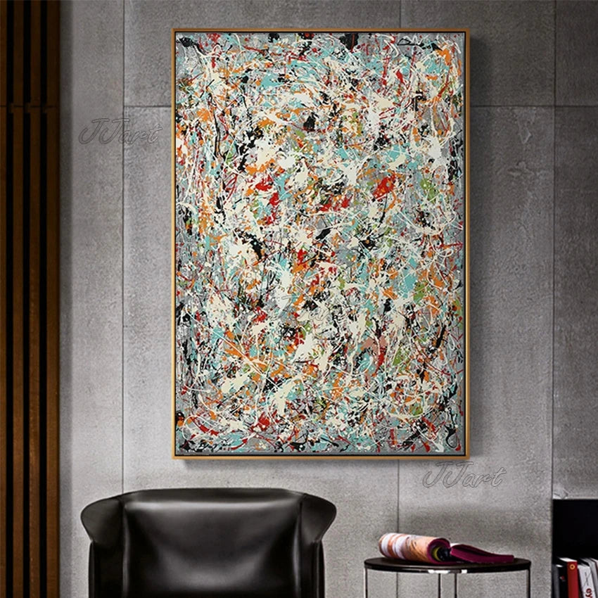 Large Home Decor Art Copy Pollock Oil Paintings