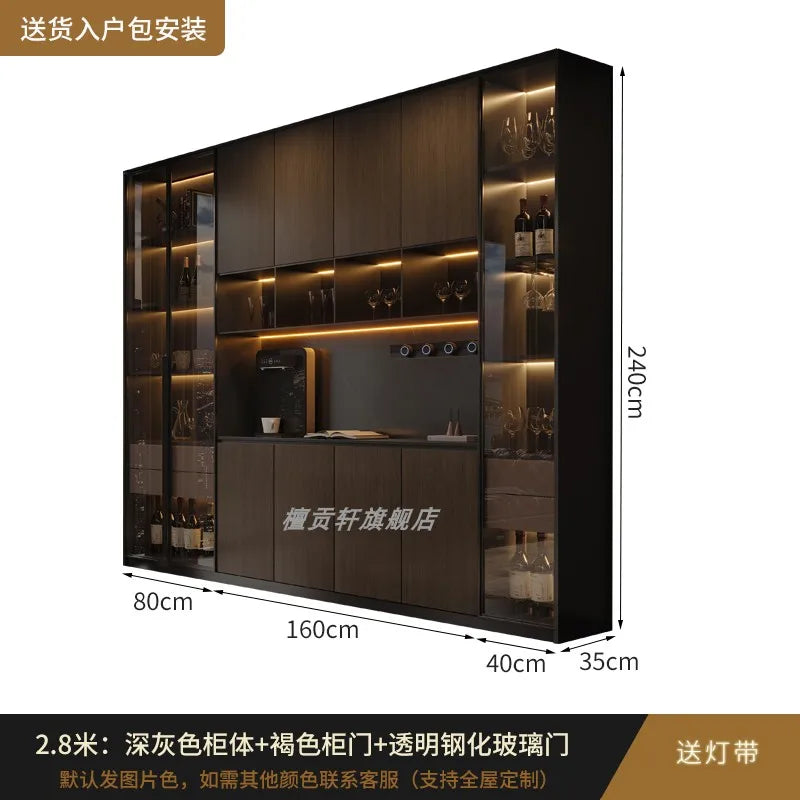 Luxury Wood Living Room Cabinets, Display Wine Bookcase