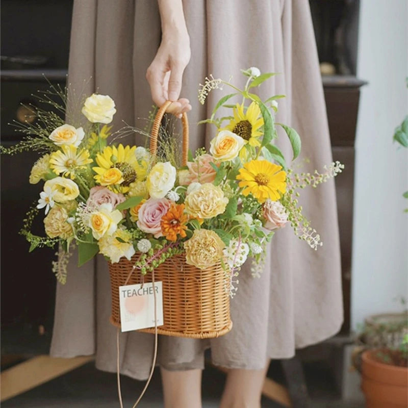 Hand Woven Creative Flower Baskets