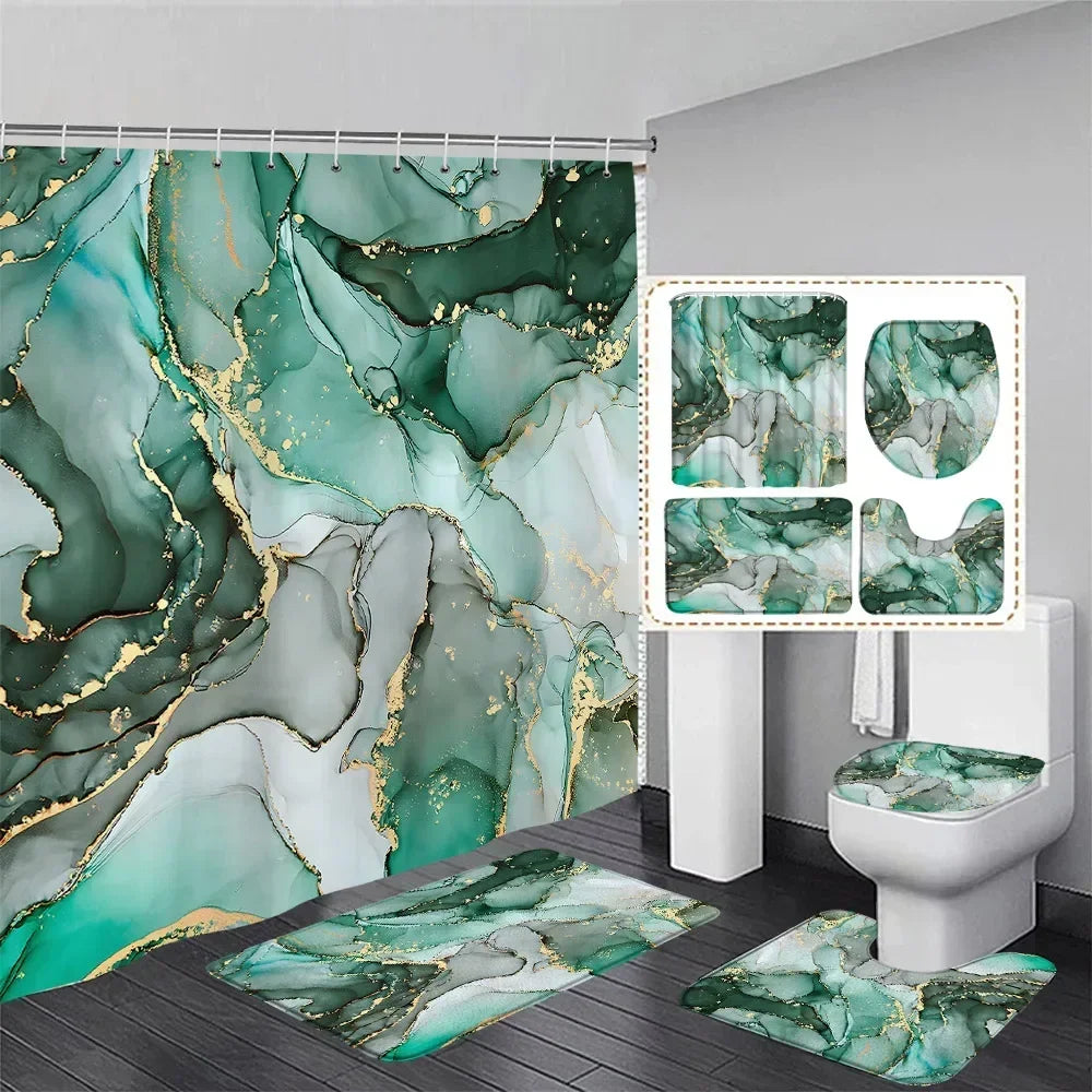 Abstract Art Bathroom Decor Door Rug Bath Mat Toilet Lid Cover