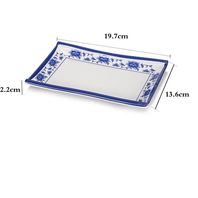 1pc Food Grade Plastic Dinner Plates Chinese Melamine Plastic Is Not Easy To Break Rectangular Plate Restaurant Kitchen Supplies