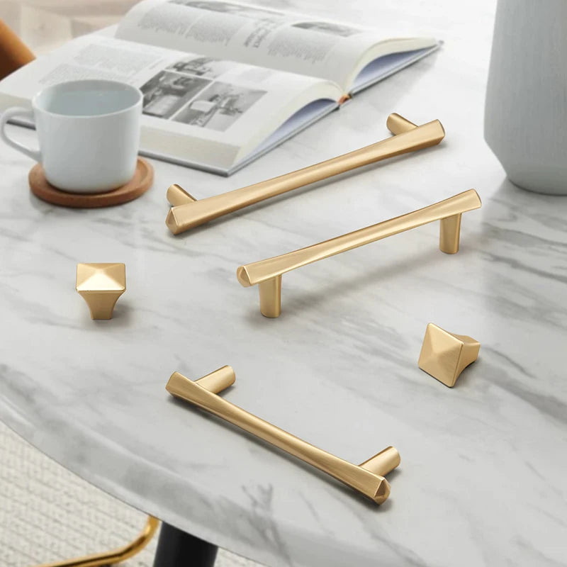 Gold Modern Zinc Alloy Cabinet Drawer Handles