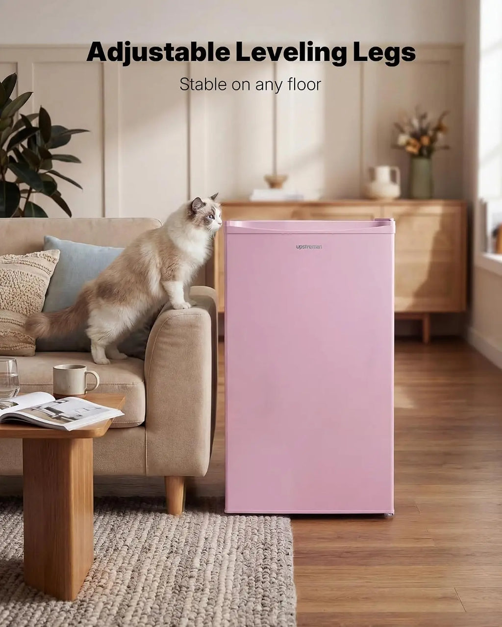 3.2 Cu.Ft Mini Fridge with Freezer, Single Door Compact Refrigerator, Adjustable Thermostat, Small Refrigerator for, Custom