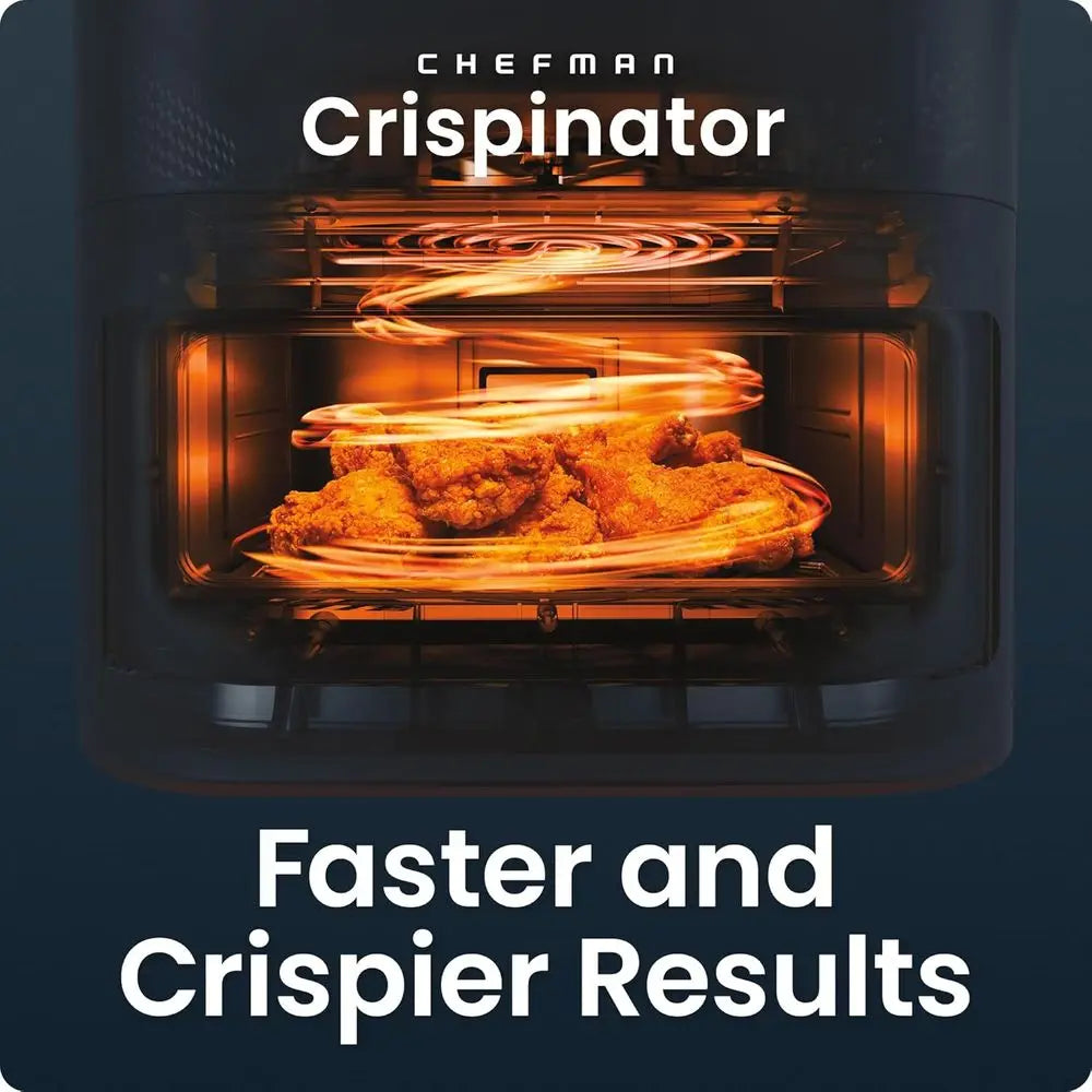 6-in-1 8 Qt Air Fryer with 450°F Max Temp, Turbo Heat Technology, Viewing Window, Nonstick Ceramic Basket