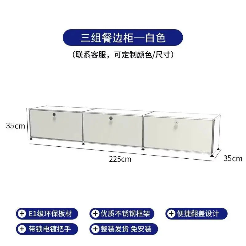 Modern Living Room Cabinet Modular Sideboard Storage Cabinets Combination TV Stand for Customizable Steel Frame Wood  Furniture