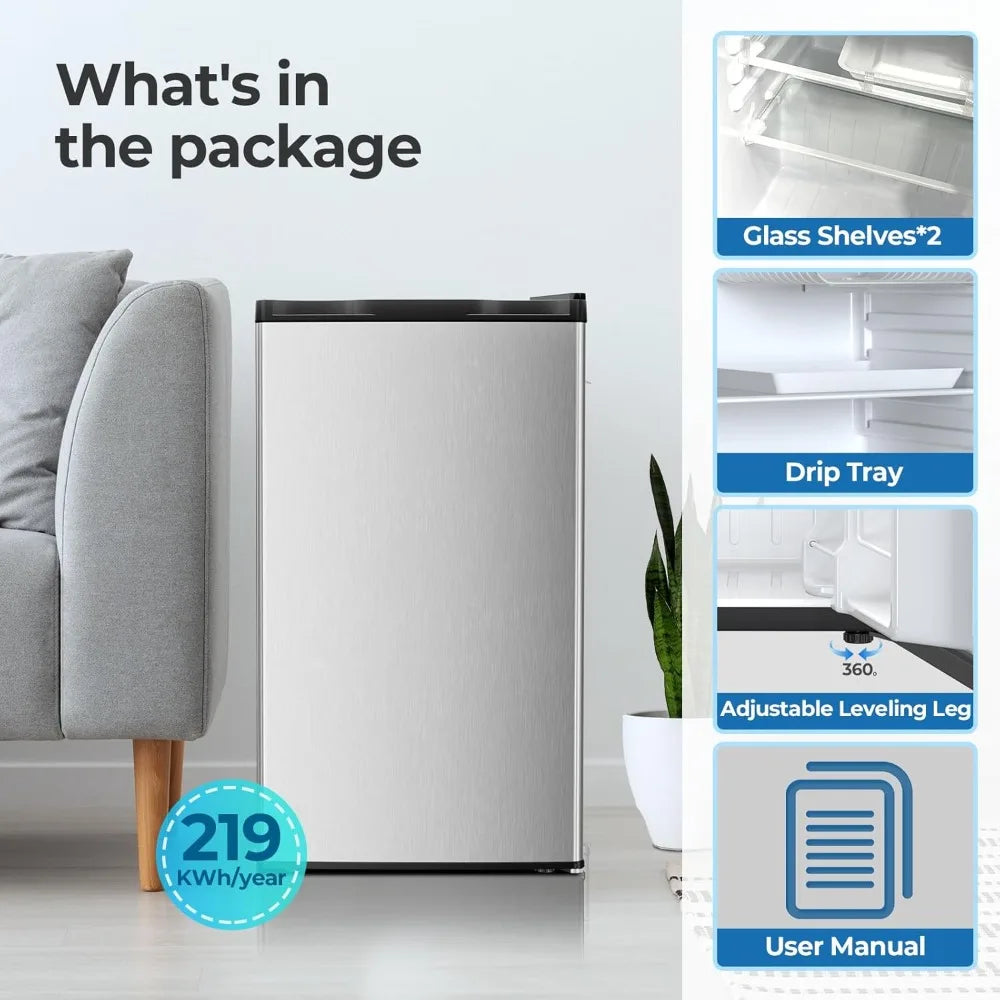 US Shipped  3.2 Cu.ft Mini Fridge with Freezer Compact Single Door