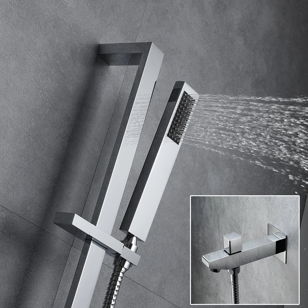 M Boenn Bathroom Spa 6 Functions Shower System, Rainfall Smart Thermostatic Showers Faucet Set