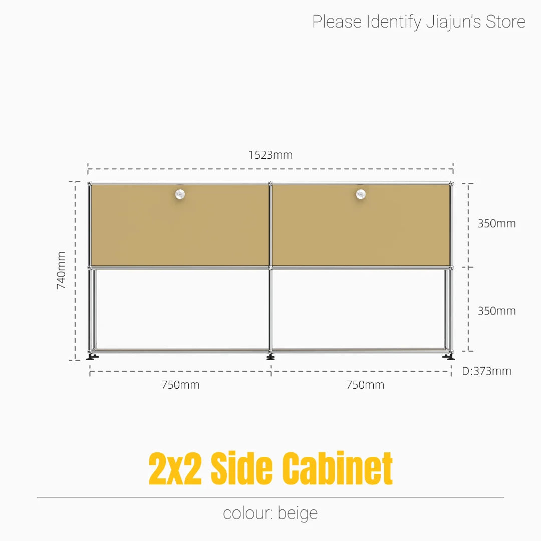 Hot-Seller | Minimalist Steel Storage Side Cabinet, Slim Profile Flip Door Unit