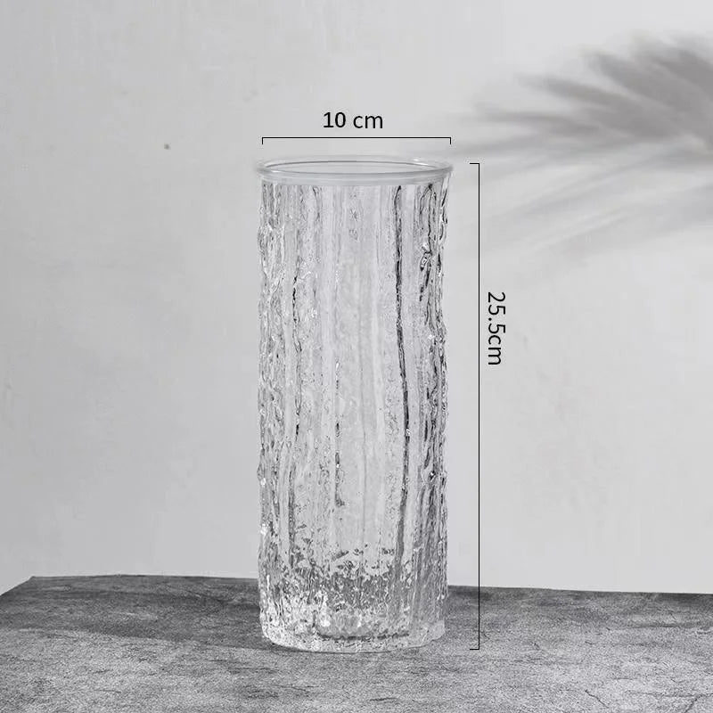 1PCS Minimalist Wind Glacier Vase Transparent Glass Vase