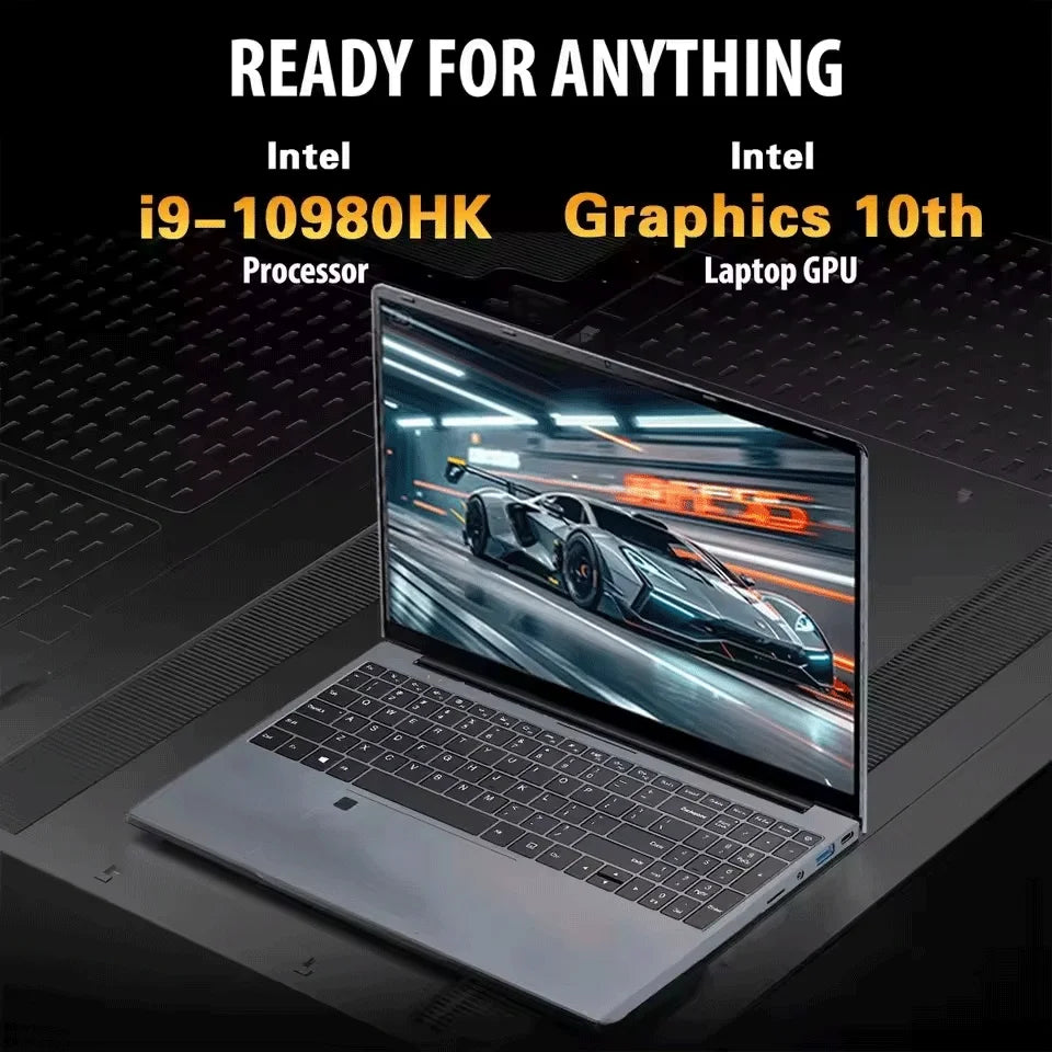 New 15.6" Portable Laptop, Intel Core I9-10980HK 32GB RAM 2TB SSD Windows 11 5000mAh Fingerprint Office Gaming Notebook PC