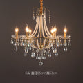 American Crystal Lamp French Retro Style Pearl Chandelier Middle Villa for Living Room Dining Room Bedroom Duplex Chandelier