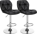 Height Adjustable Swivel Barstools, PU Leather Counter Stools with Backrest