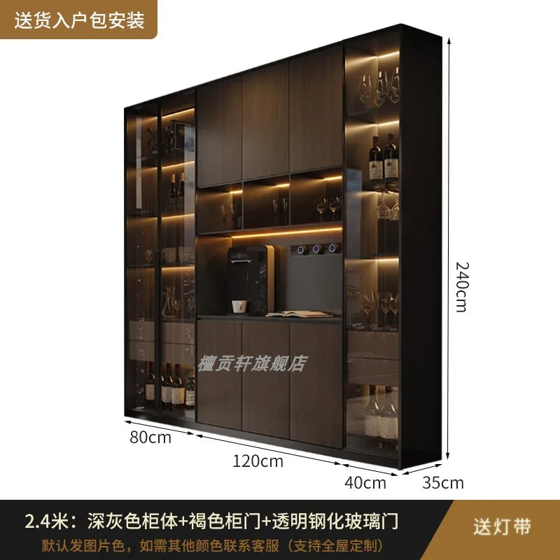 Luxury Wood Living Room Cabinets, Display Wine Bookcase