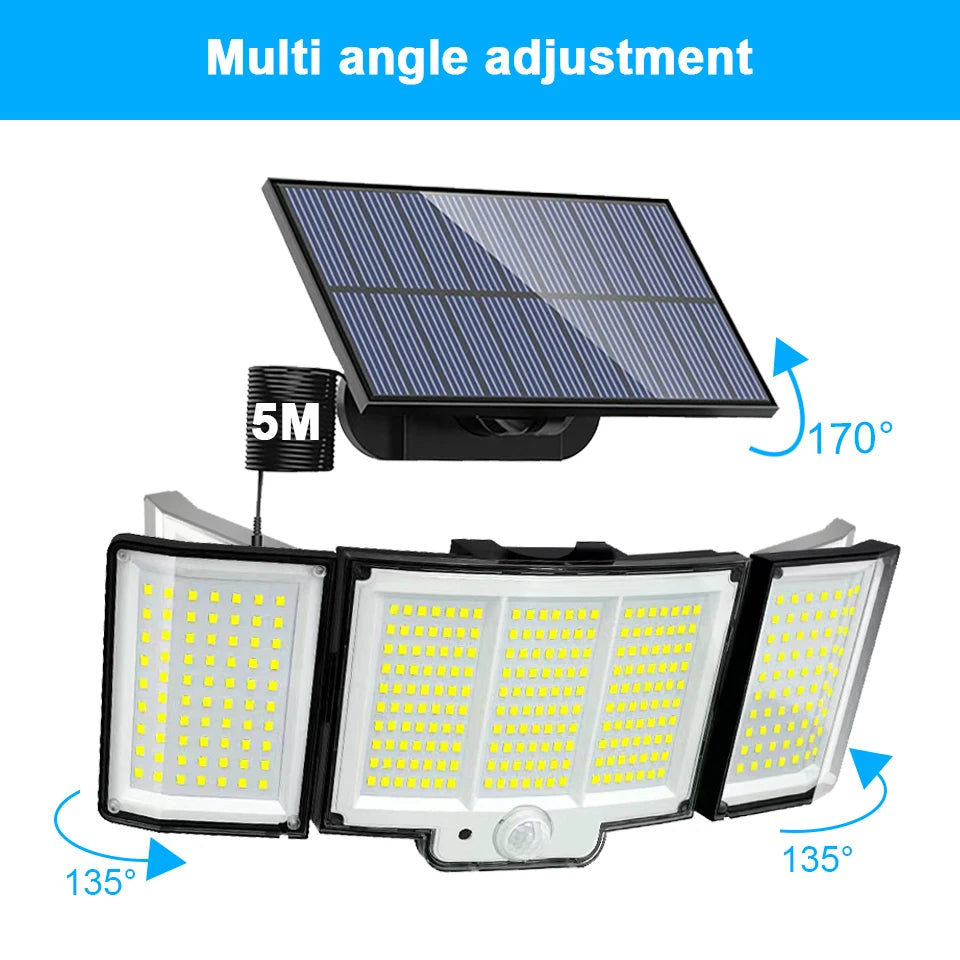 238/328 LED Solar Outdoor 348Wall Lamp IP65, Motion Sensor Solar 3 Mode Street Light