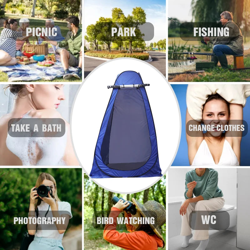 WESTTUNE Portable Pop-Up Camping Shower Tent, Privacy Changing Fitting Room Tent, Shelter Mobile Toilet Tent