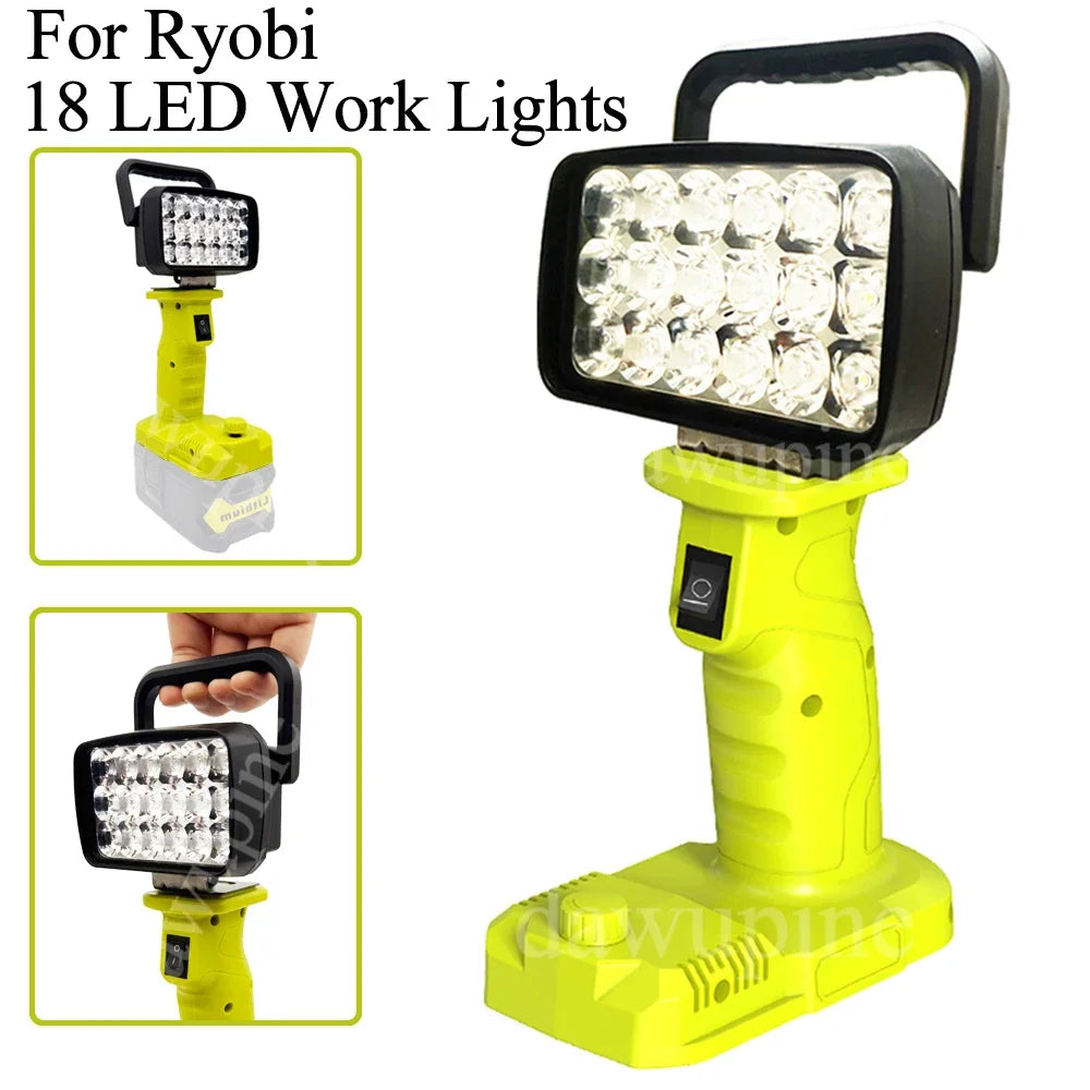 For Ryobi 18V Lithium Battery P107 P108 18 Beads LED Working Lights