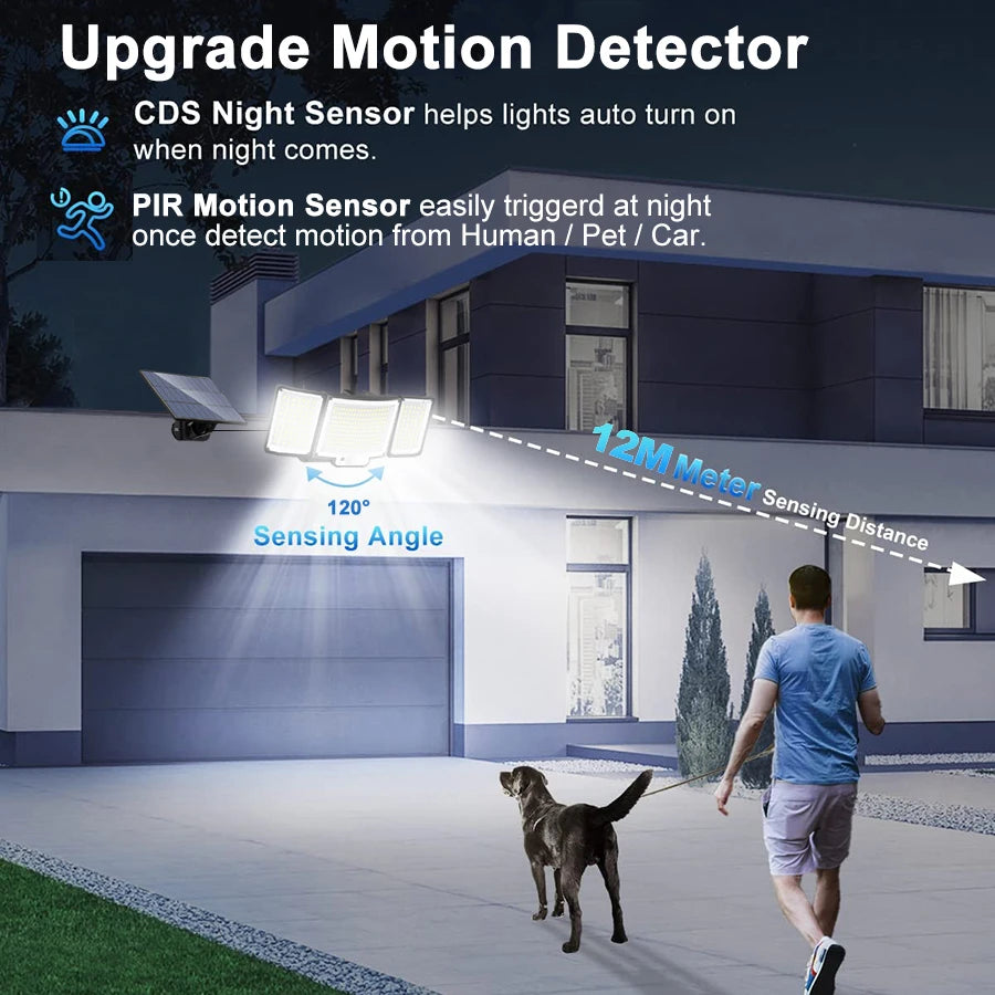 238/328 LED Solar Outdoor 348Wall Lamp IP65, Motion Sensor Solar 3 Mode Street Light