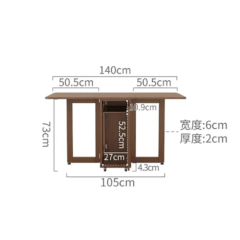 Folding Dining Table Set 6 Chairs, Luxury Modern Space Savers