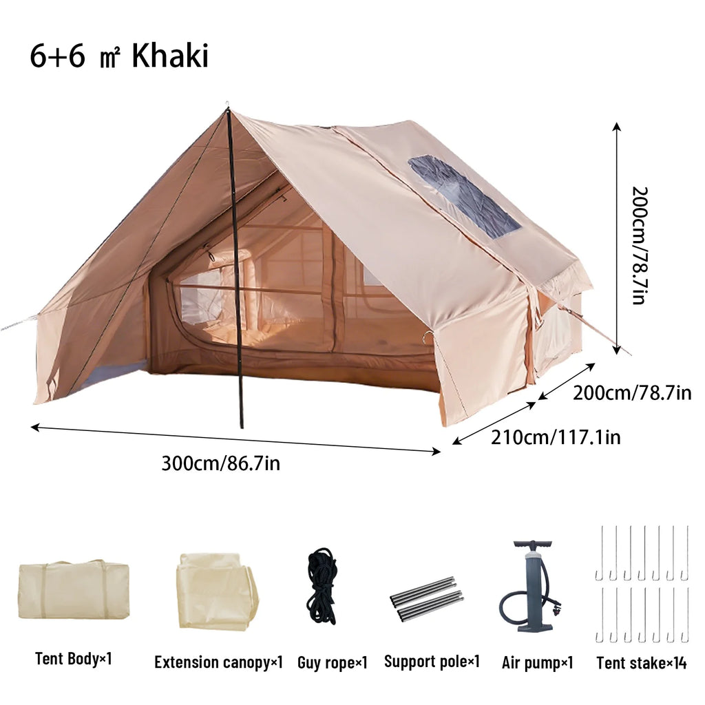 PAKICETUS Inflatable camping tent 4-8 people with windows