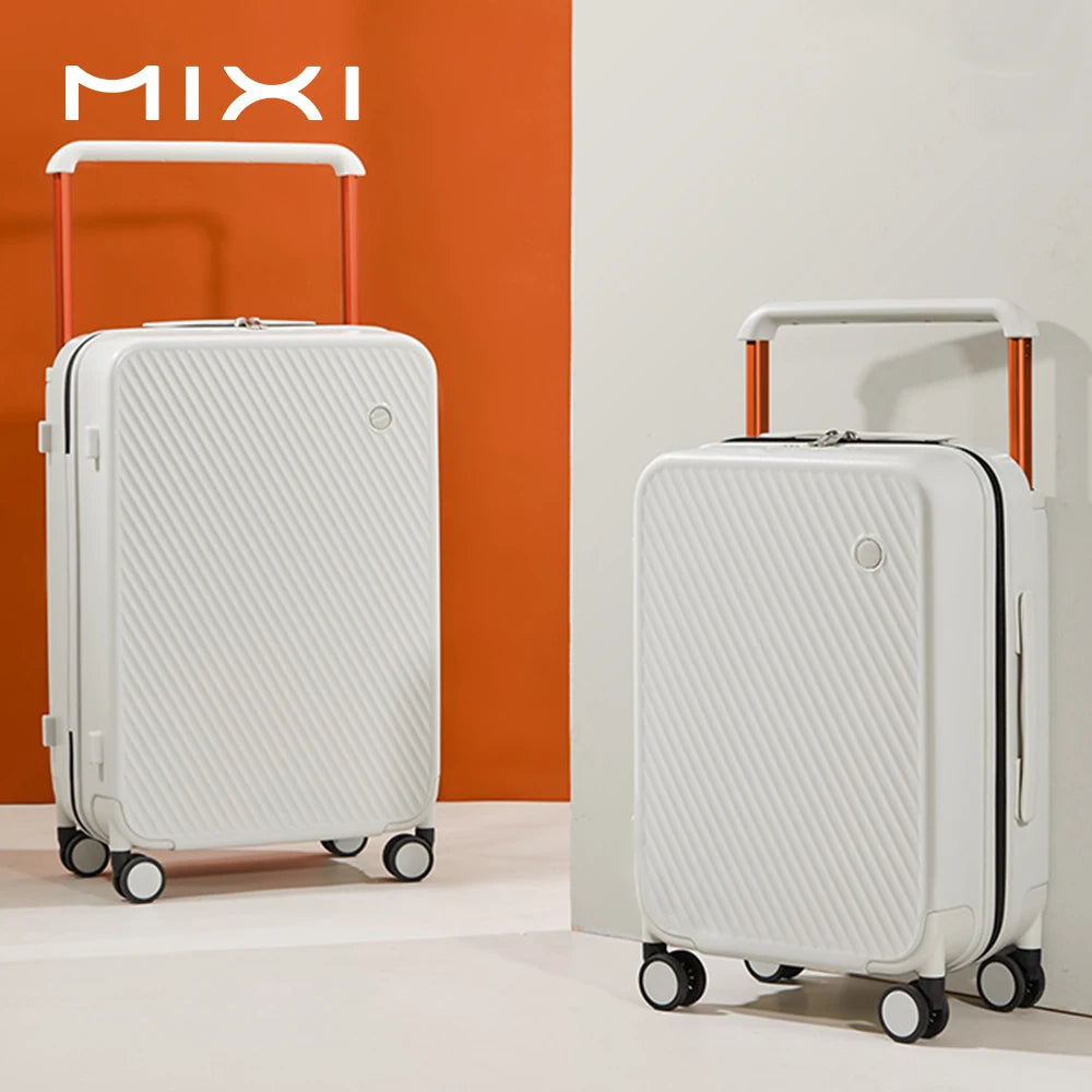 Mixi Gorgeous Wide Handle Suitcase 24" Travel Luggage Rolling Wheels Women Men 20" Carry On Cabin Hardside Patent Design