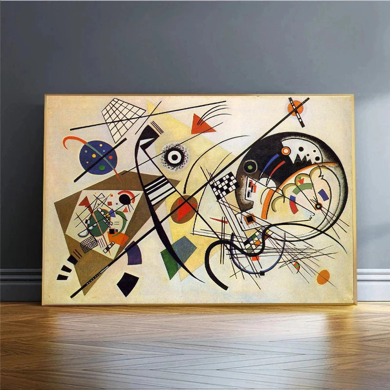 Vintage Wassily Kandinsky Canvas Painting, Transverse Line Reproduction