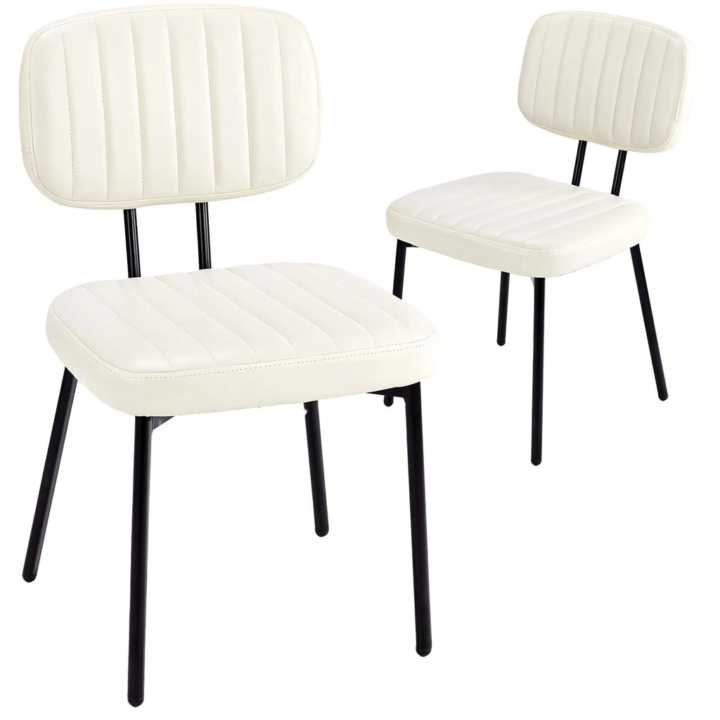 JHK Faux Leather Modern Dining Chairs Set of 2,