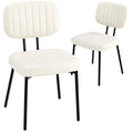 JHK Faux Leather Modern Dining Chairs Set of 2,