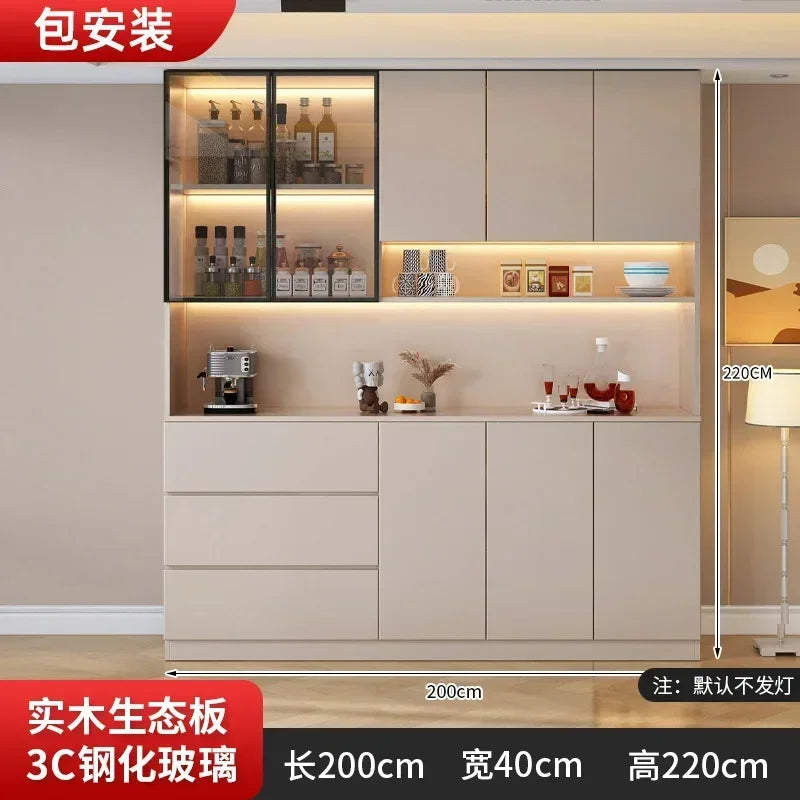 Large Modern Kitchen Pantry with Glass Doors and Drawers, Sideboard Buffet